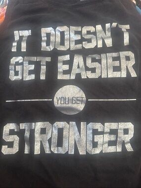 Women's Black Tank Top with Silver Motivational Graphic